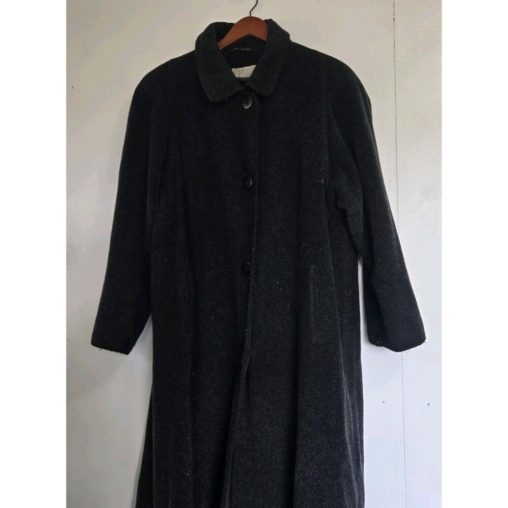 Bromley Coat Womens 16 Grey Mohair Wool Overcoat Old Money Quiet Luxury